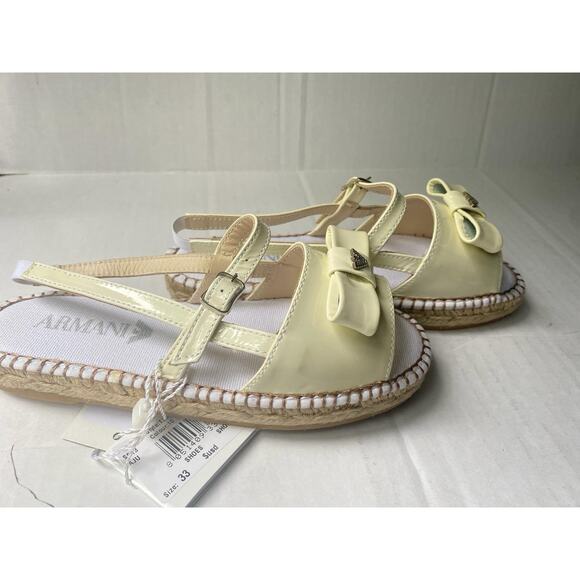 Giorgio Armani Kids T3571 Yellow Sandals Espadrilles with Twine Size EU 32 US13c - Picture 3 of 8